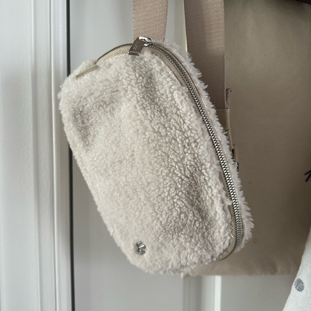 lululemon athletica Cream Shearling Crossbody Bag